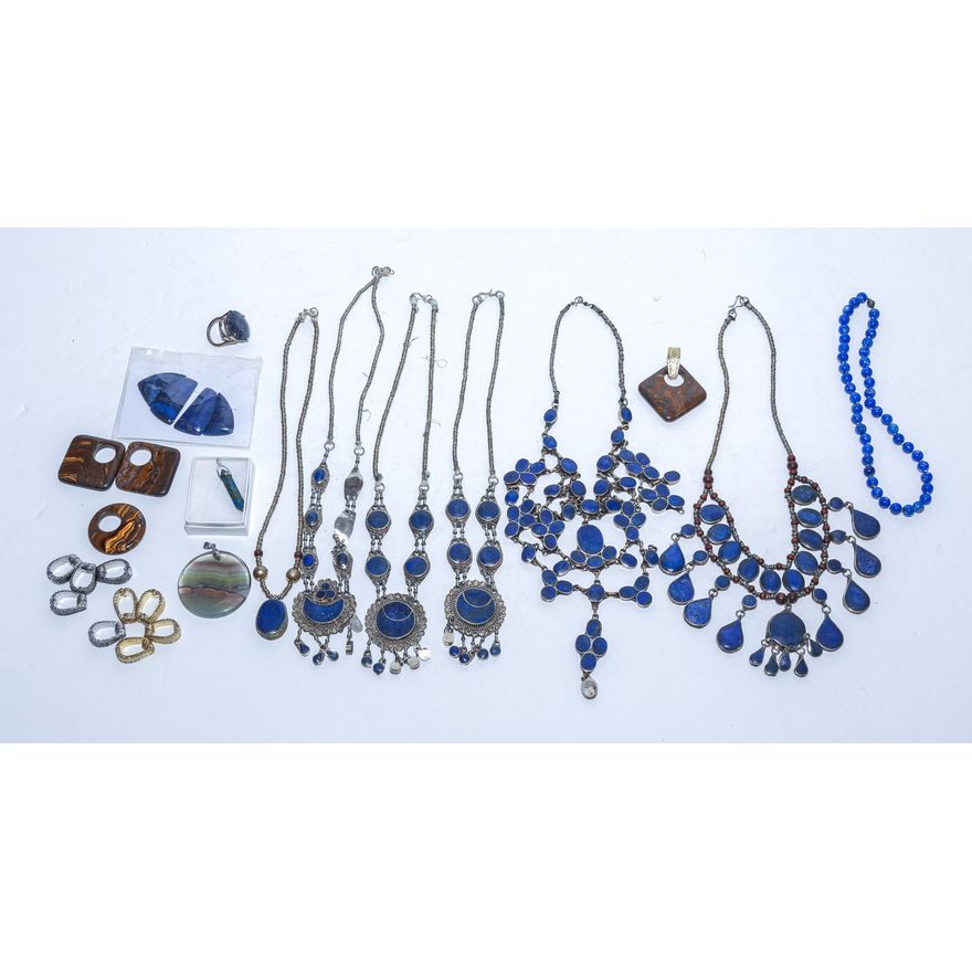 Collection of Blue Stone Jewelry & Pendants