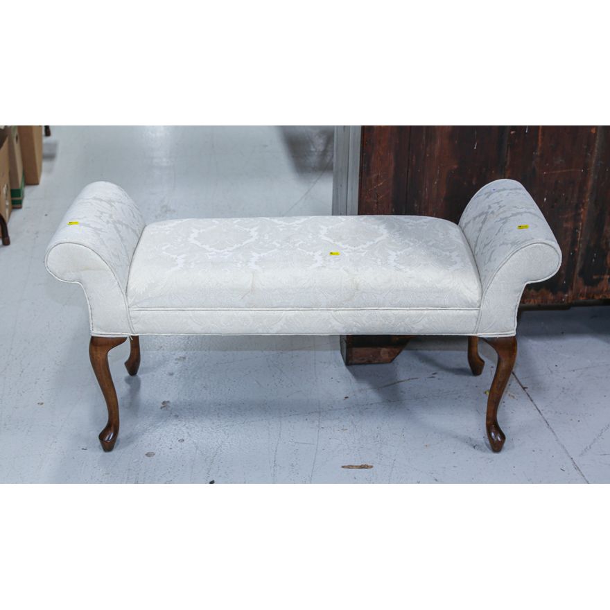 Queen Anne Style Upholstered Window Bench