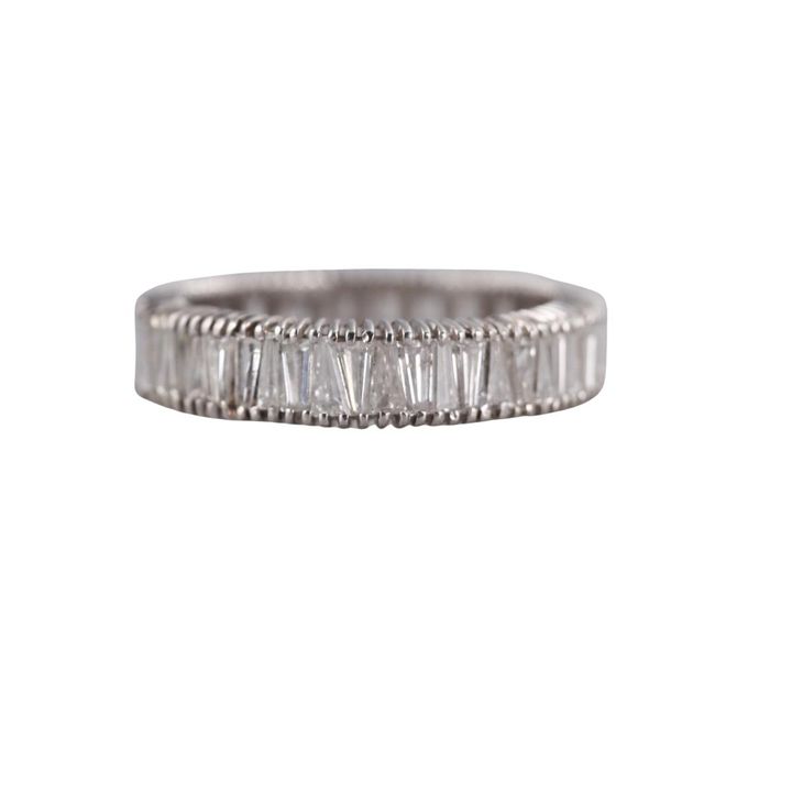 Platinum Baguette Cut Diamond Eternity Band Ring