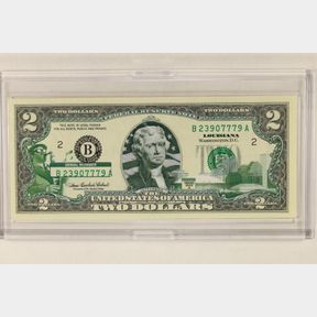 2003-A US $2 FRN WITH LOUSIANA OVERLAY CU IN HARD