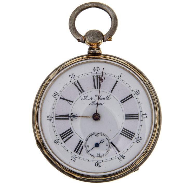 A silver pocket watch, H.N Smith Hoyer
