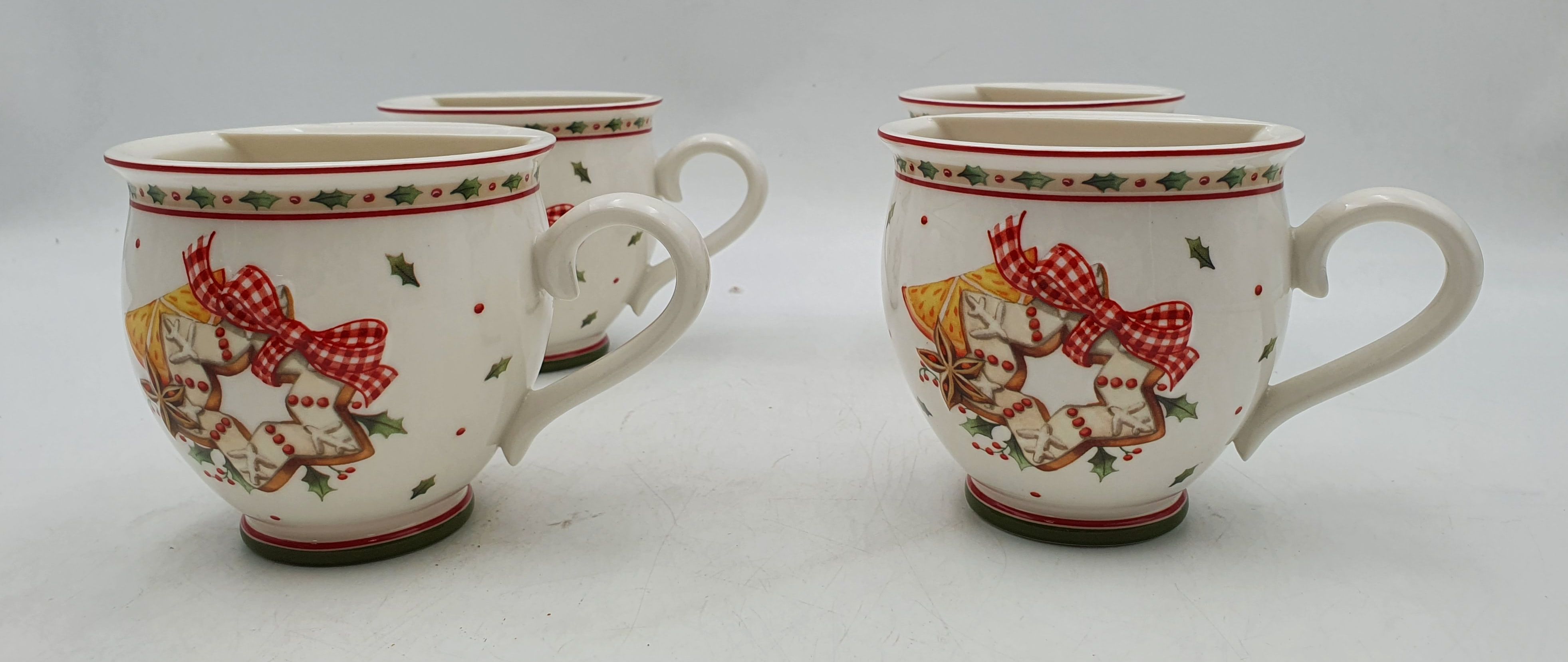 587A · FOUR VILLEROY & BOCH 'WINTER BAKERY DELIGHT' PORCELAIN CHRISTMAS MUGS