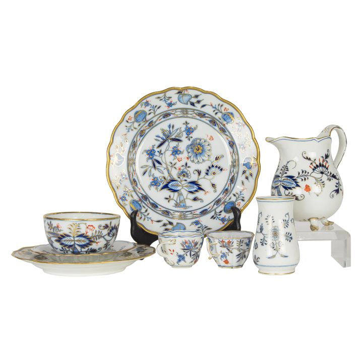 A group of Meissen blue and white porcelain