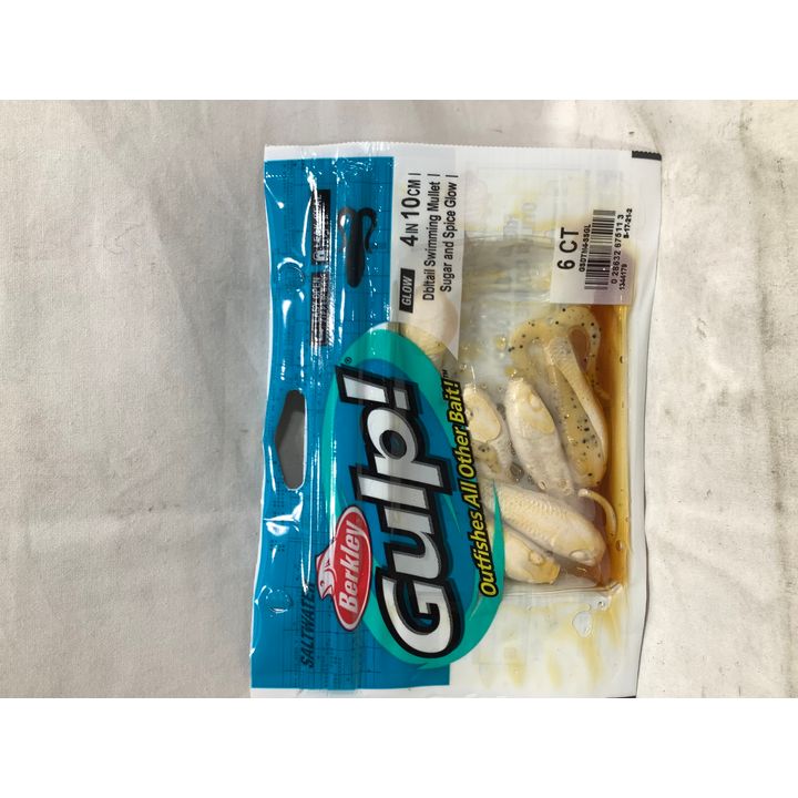 Berkley Gulp Dbltail Swimming Mullet, Sugar And Spice Glow, 4", 6 Count