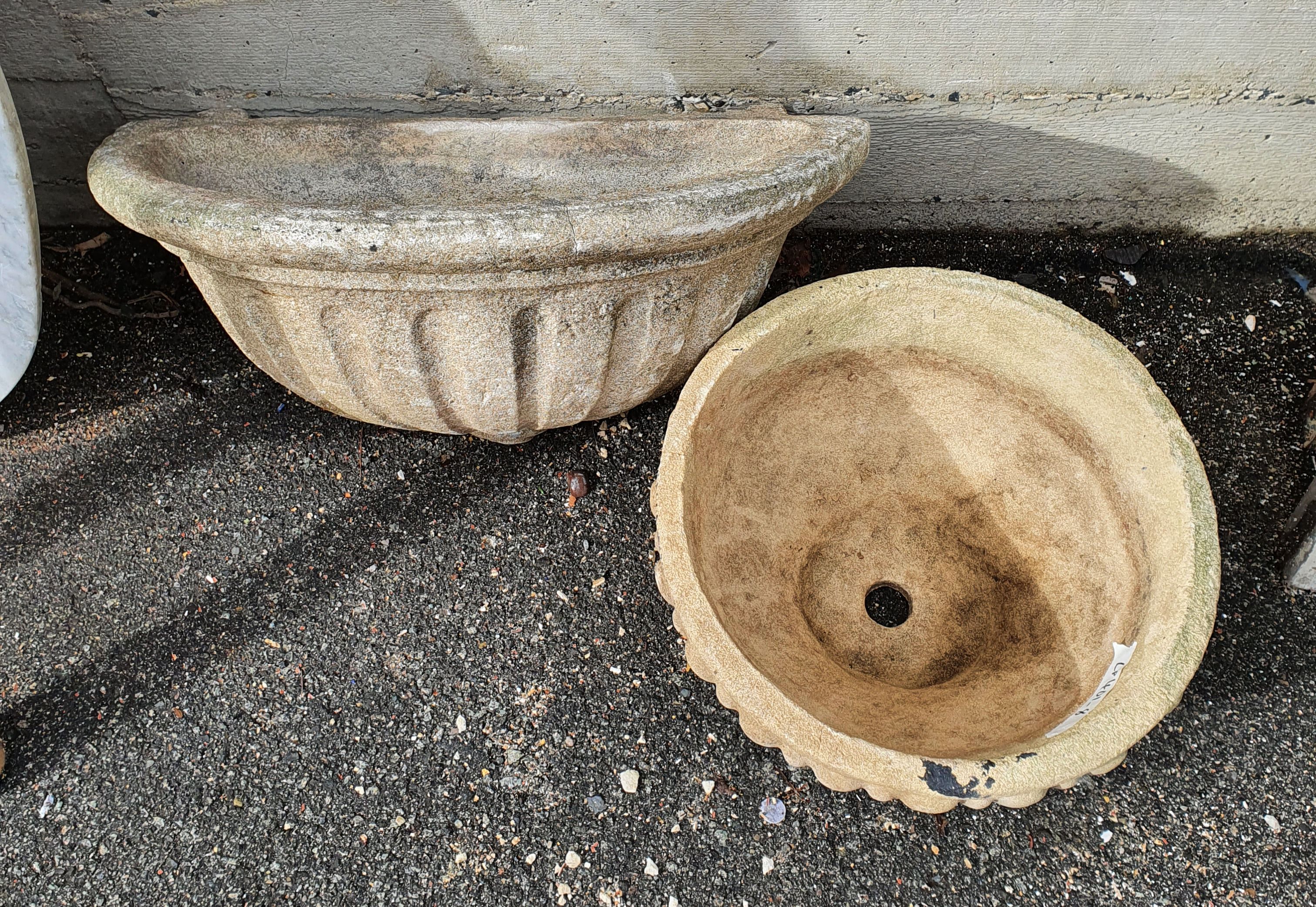 1120 · TWO VARIOUS CONCRETE POTS