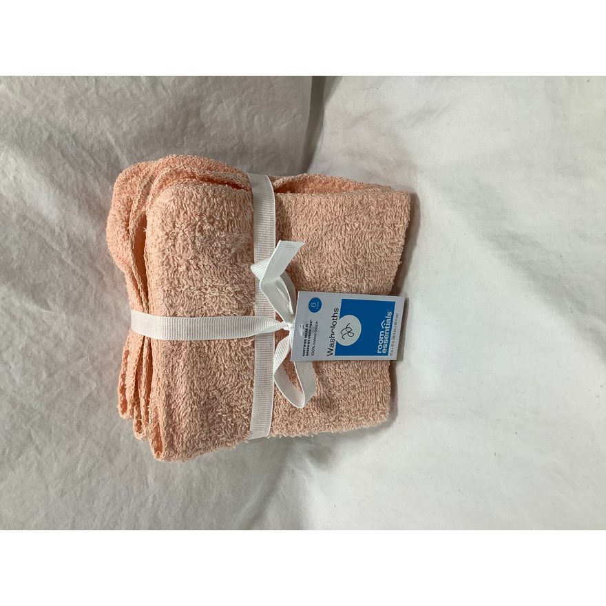 Room Essentials 6pk Peach Washcloths
