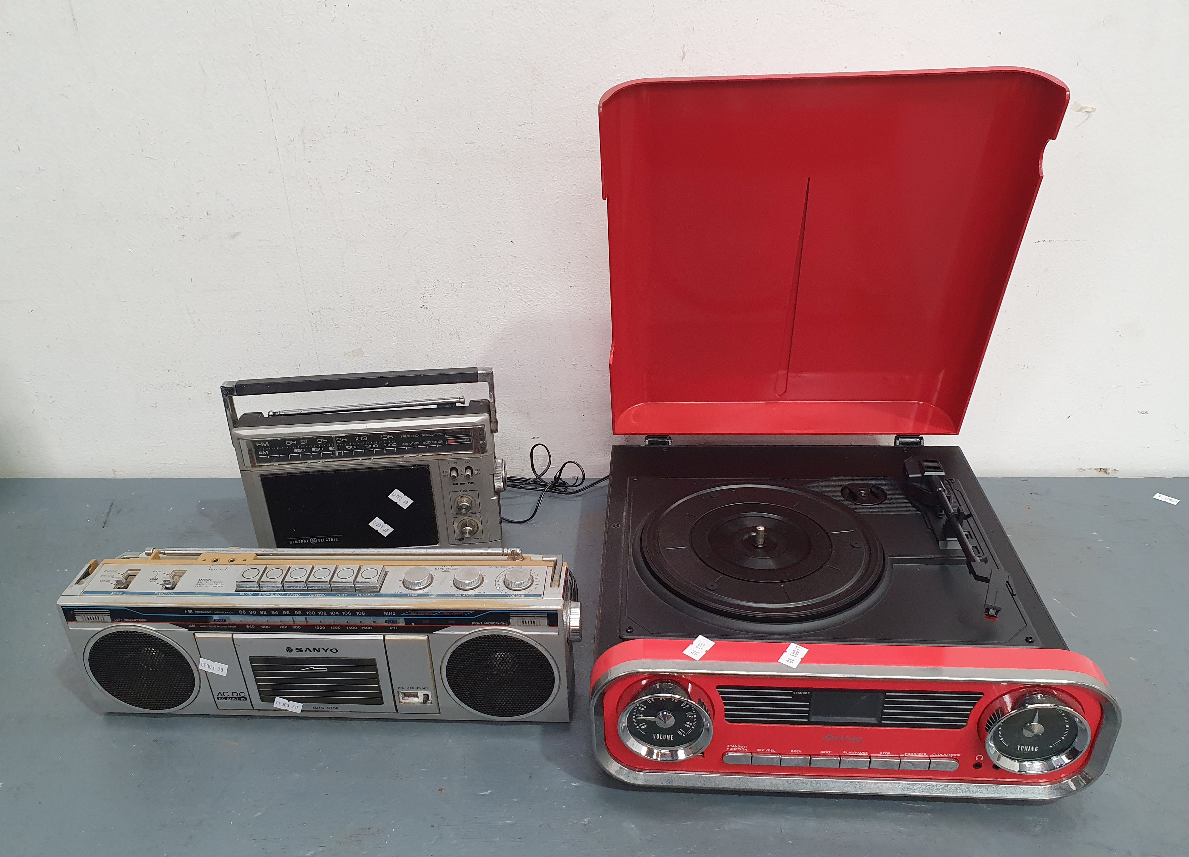 Three Various Radios/Cassette Record Players