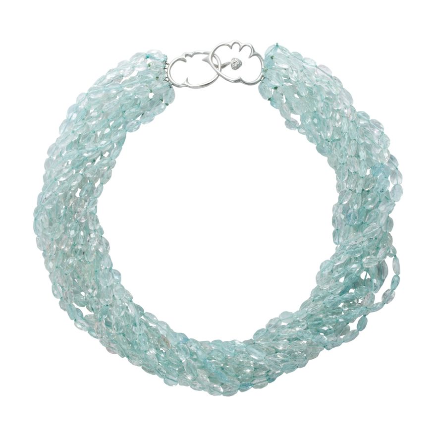 An aquamarine, diamond and platinum necklace, Angela Cummings, 1999