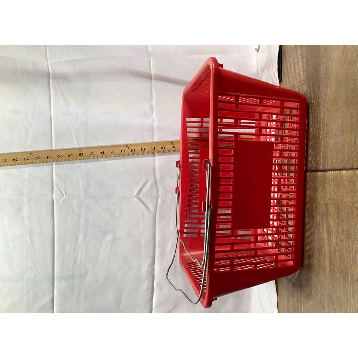 Red Plastic Carrying Basket with Handles