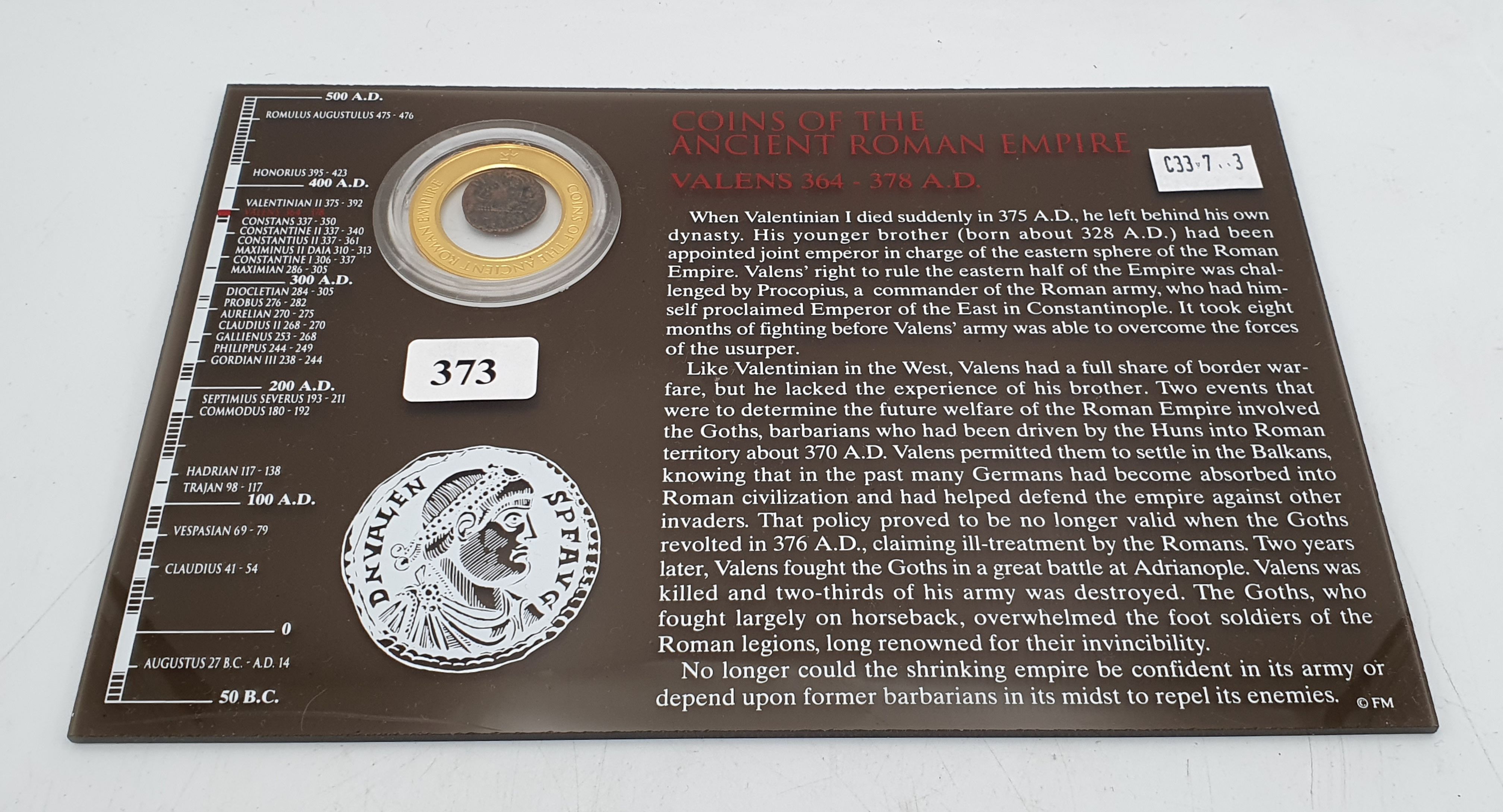 373 · A ROMAN BRONZE VALENS COIN