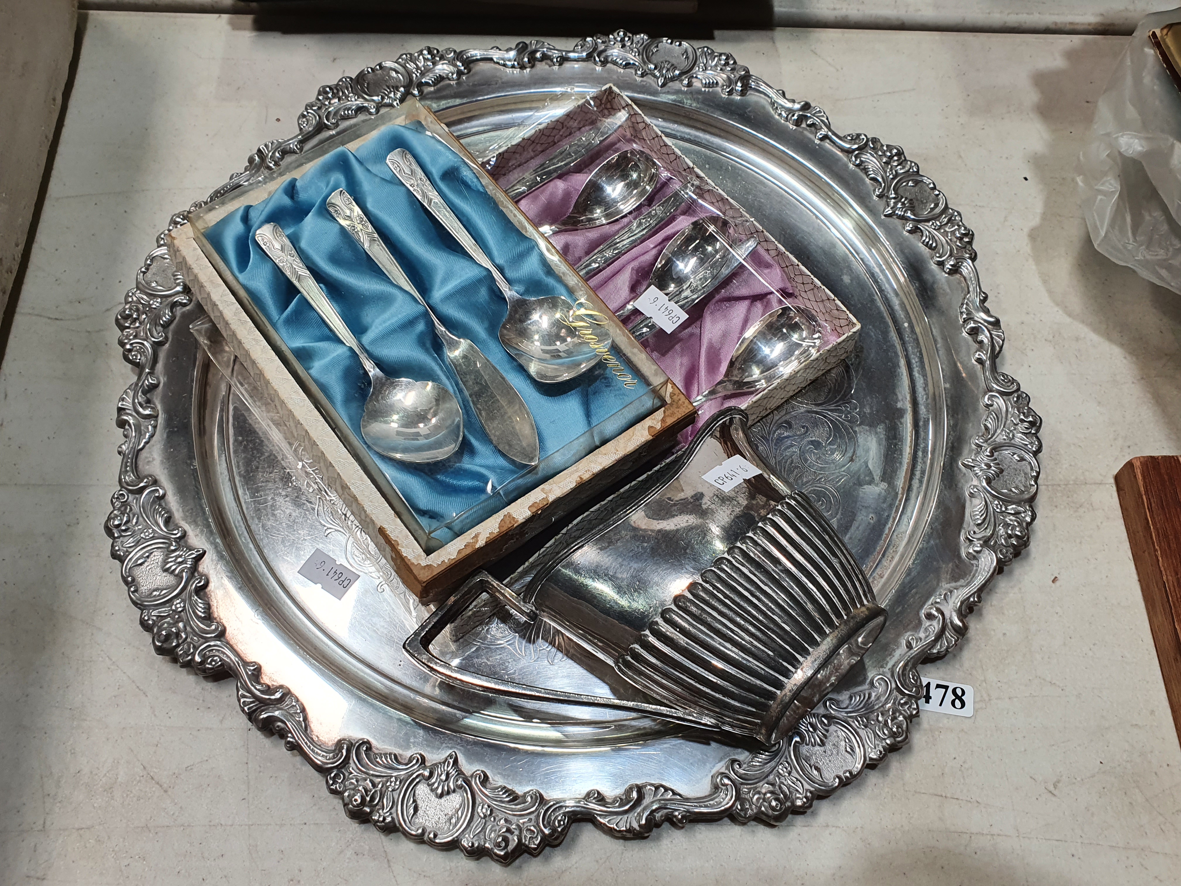 478 · A GROUP OF SILVER PLATED WARES