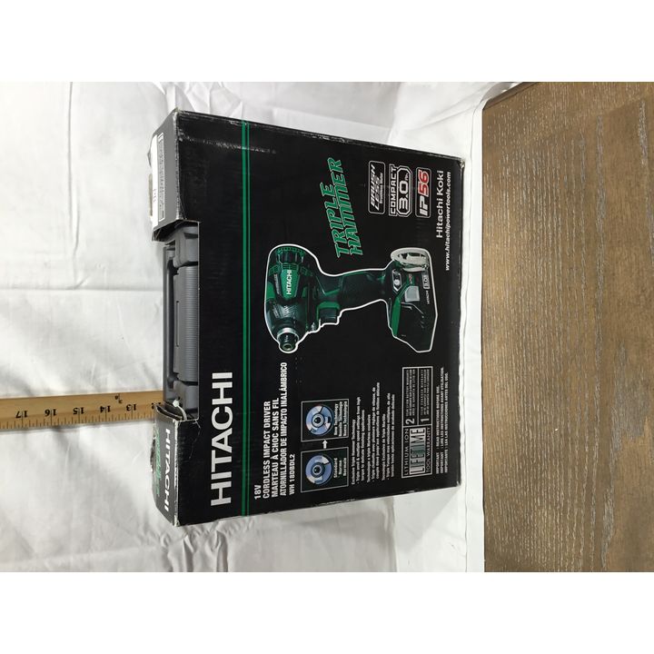 Hitachi 18V Lithium Ion Cordless Impact Driver - Includes Tool and 2 Batteries