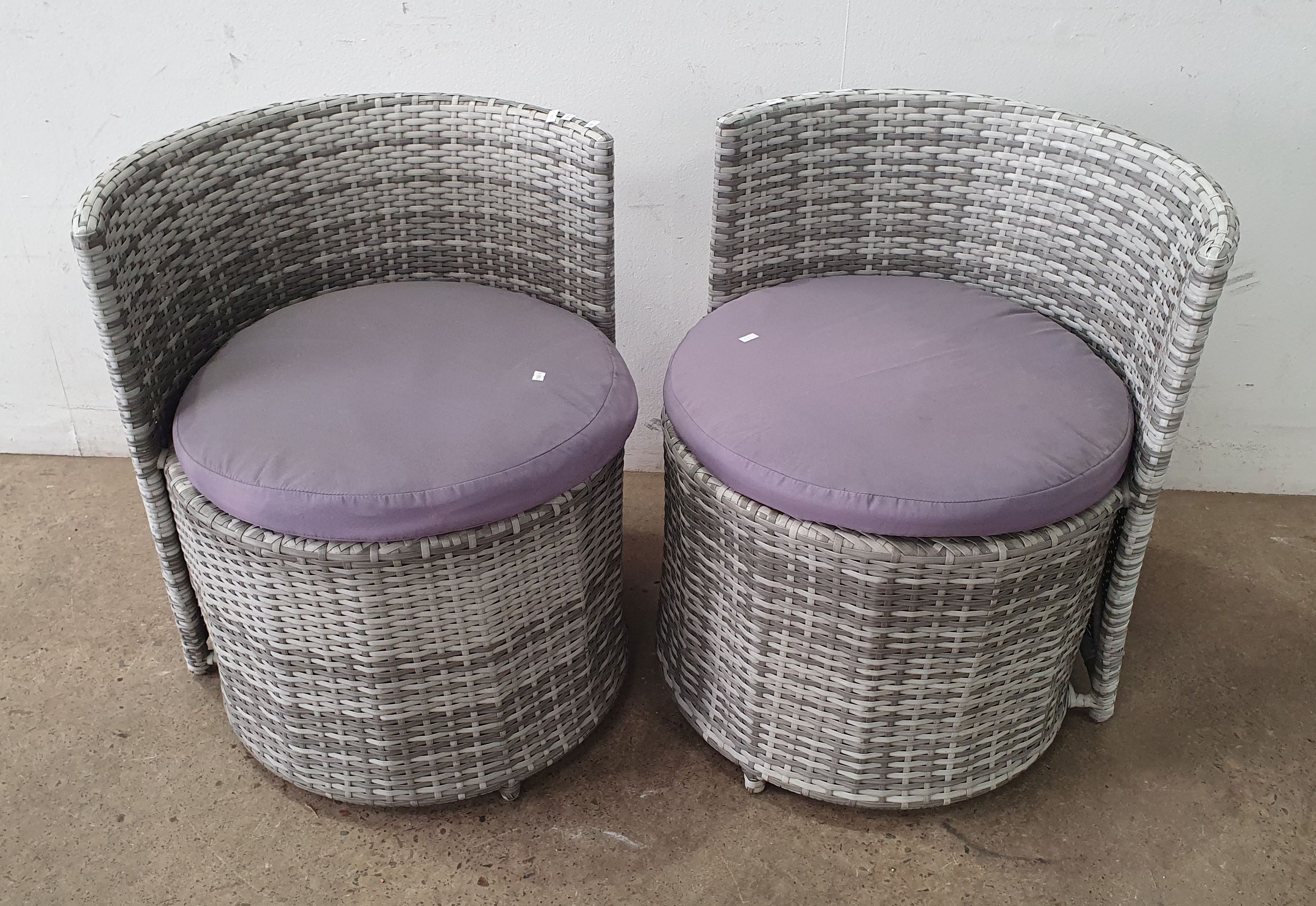 1002 · A PAIR OF FAUX WICKER GARDEN CHAIRS