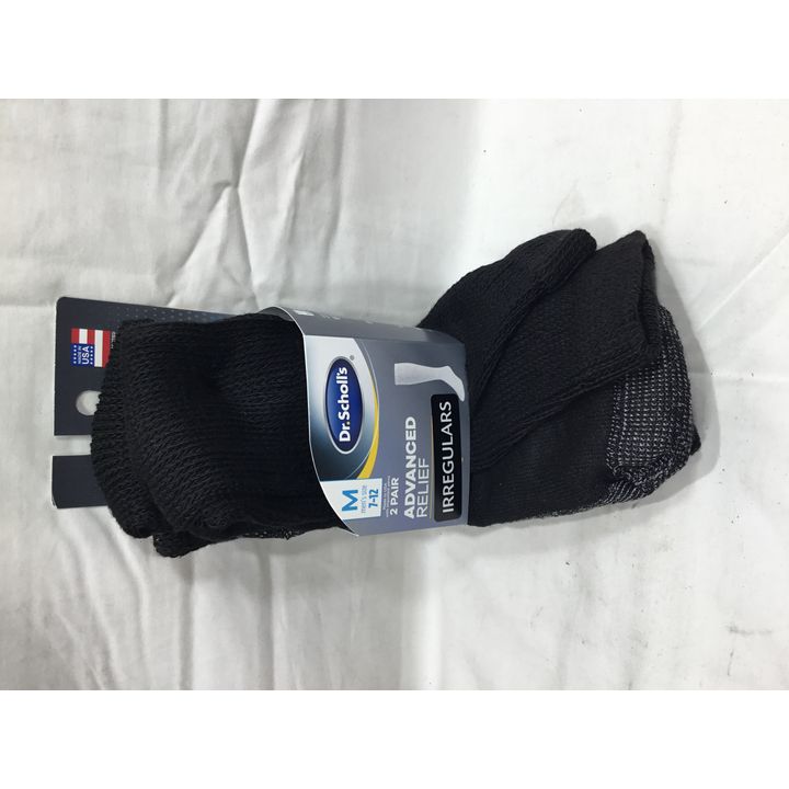 Dr Scholl's Men's Black 2pr Advanced Relief Socks Size: 7-12