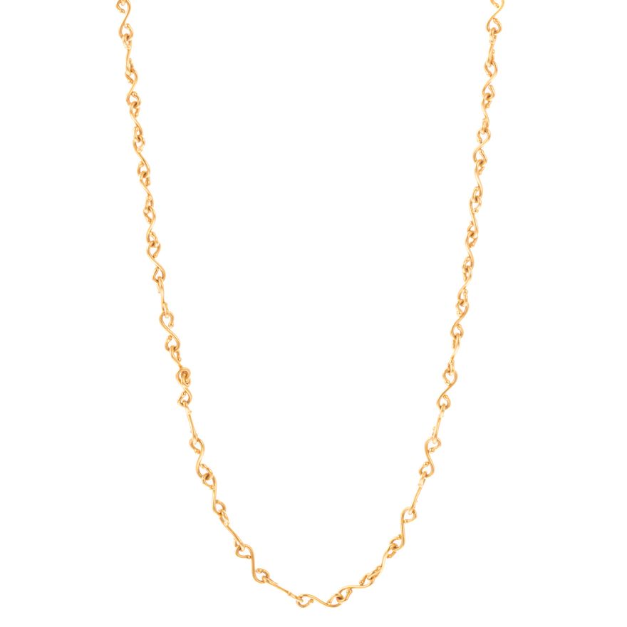 A Scroll Link Necklace in 22K