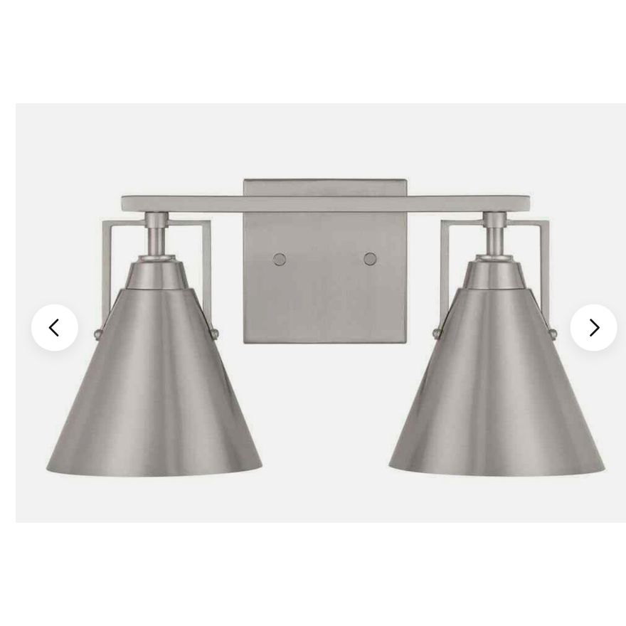 Insdale Two Light Vanity Brushed Nickel Finish (16'' W x 8 3/8'' H x 7 3/4'' D) 1006317745