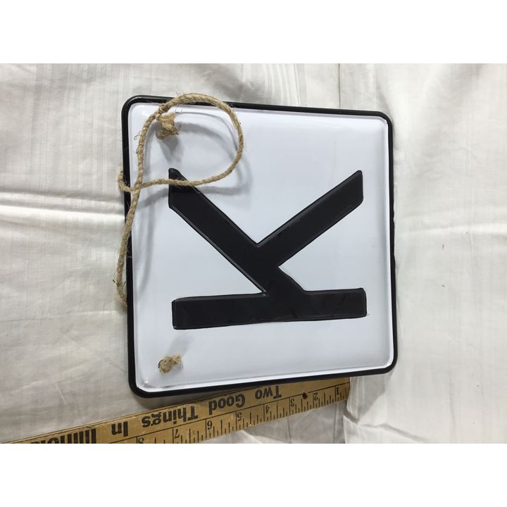Metal Monogram Sign "K" 8" x 8"