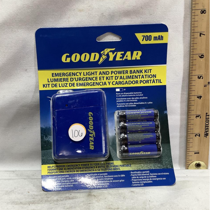 Goodyear Emergency Light & Power Bank Kit With Batteries
