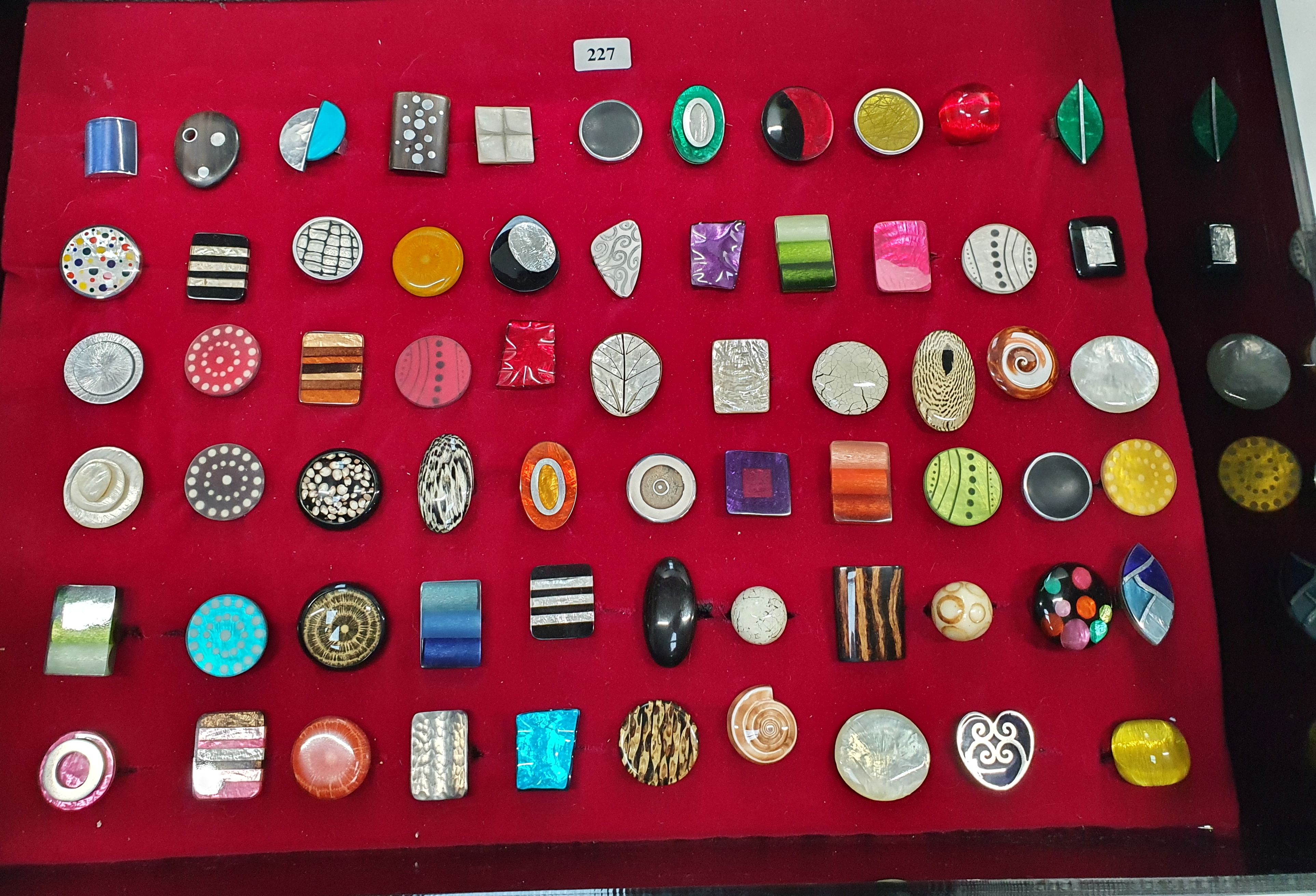 A Collection Of Decorative Resin Rings All Adjustable