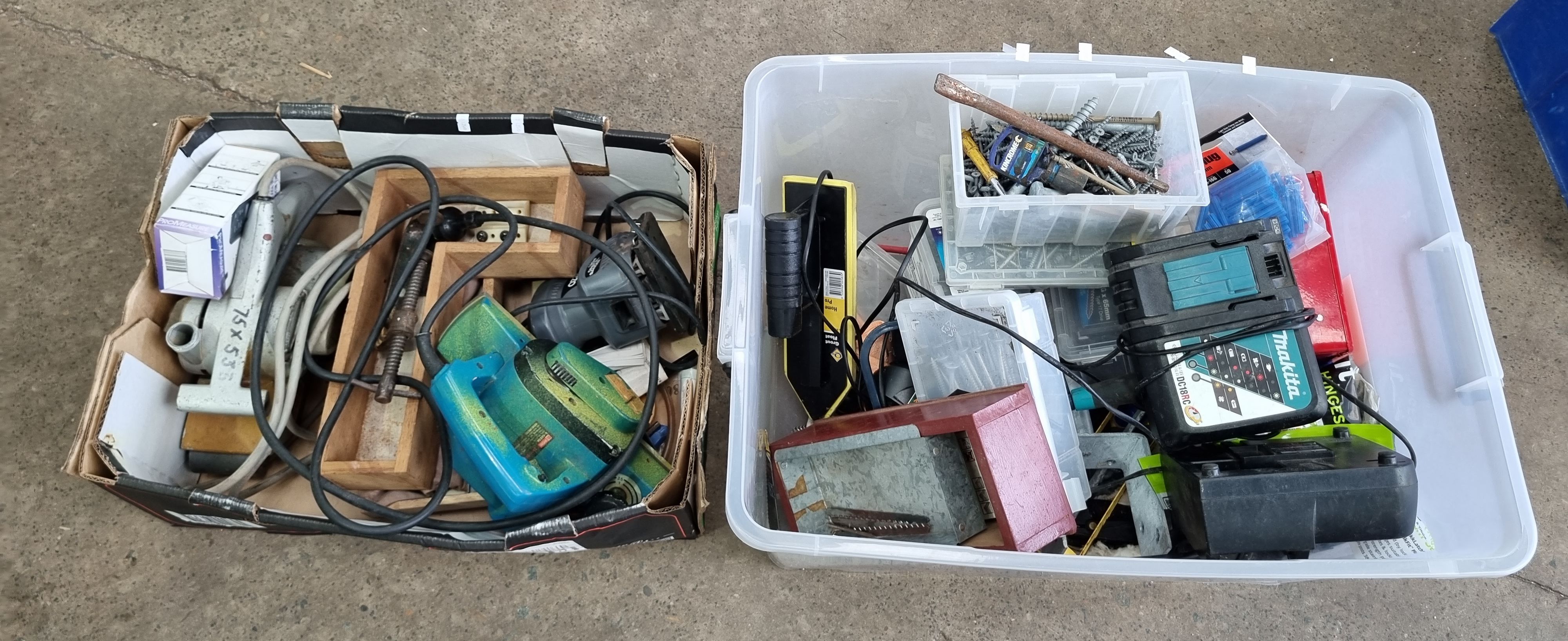 TWO TUBS OF SHED CONTENTS