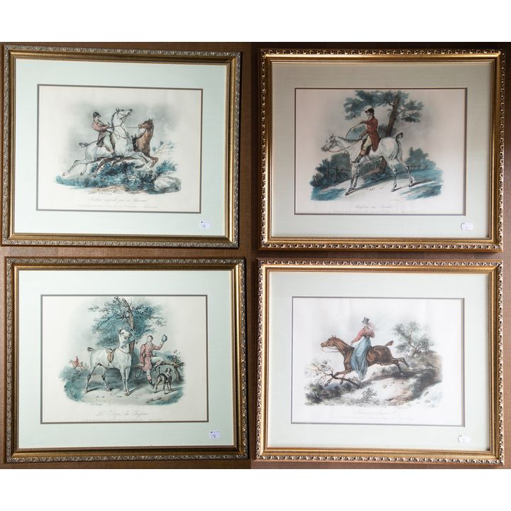 Four Carle Vernet Vintage Equestrian Lithographs