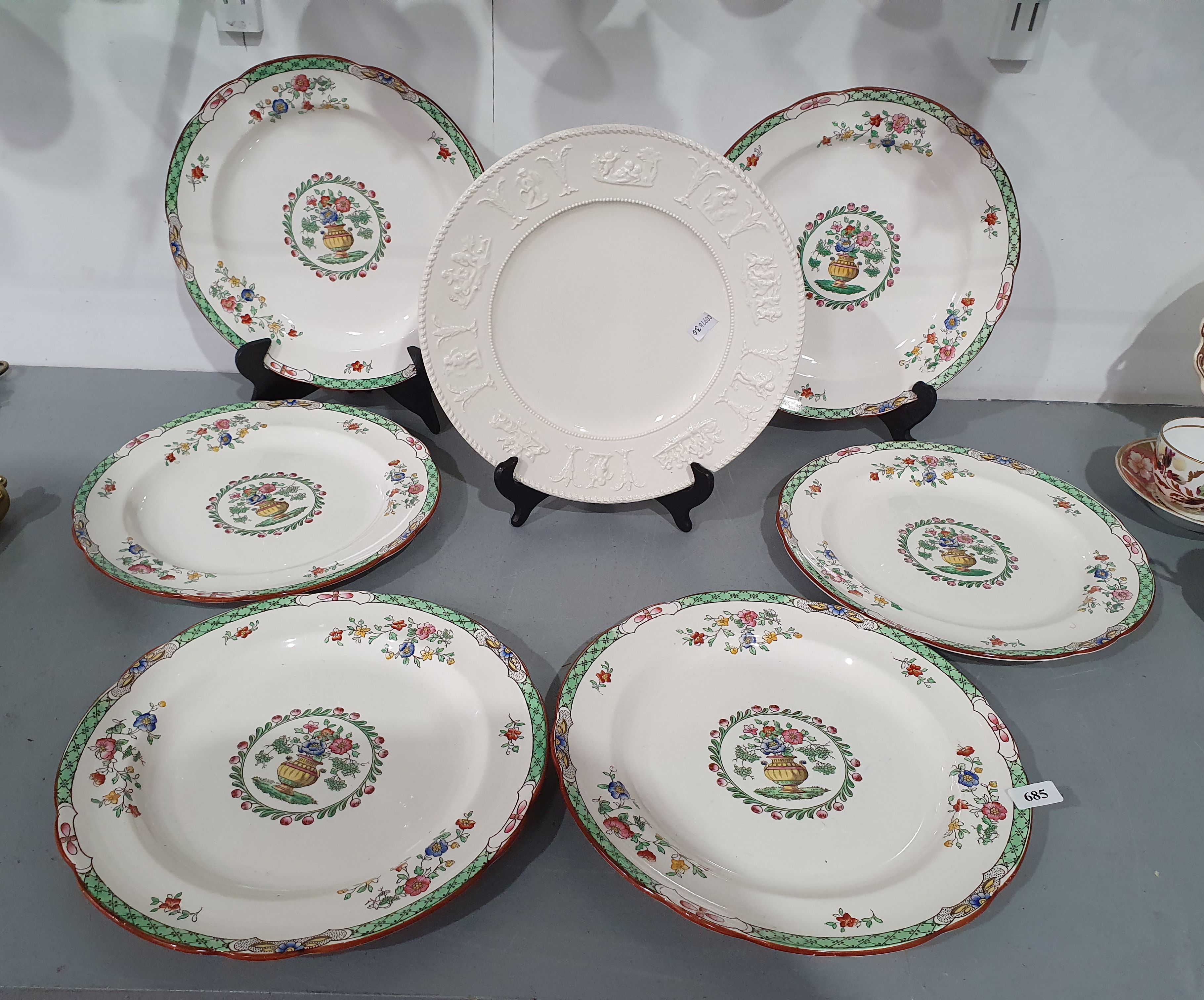 SIX COPELAND SPODE 'KOREA' DINNER PLATES