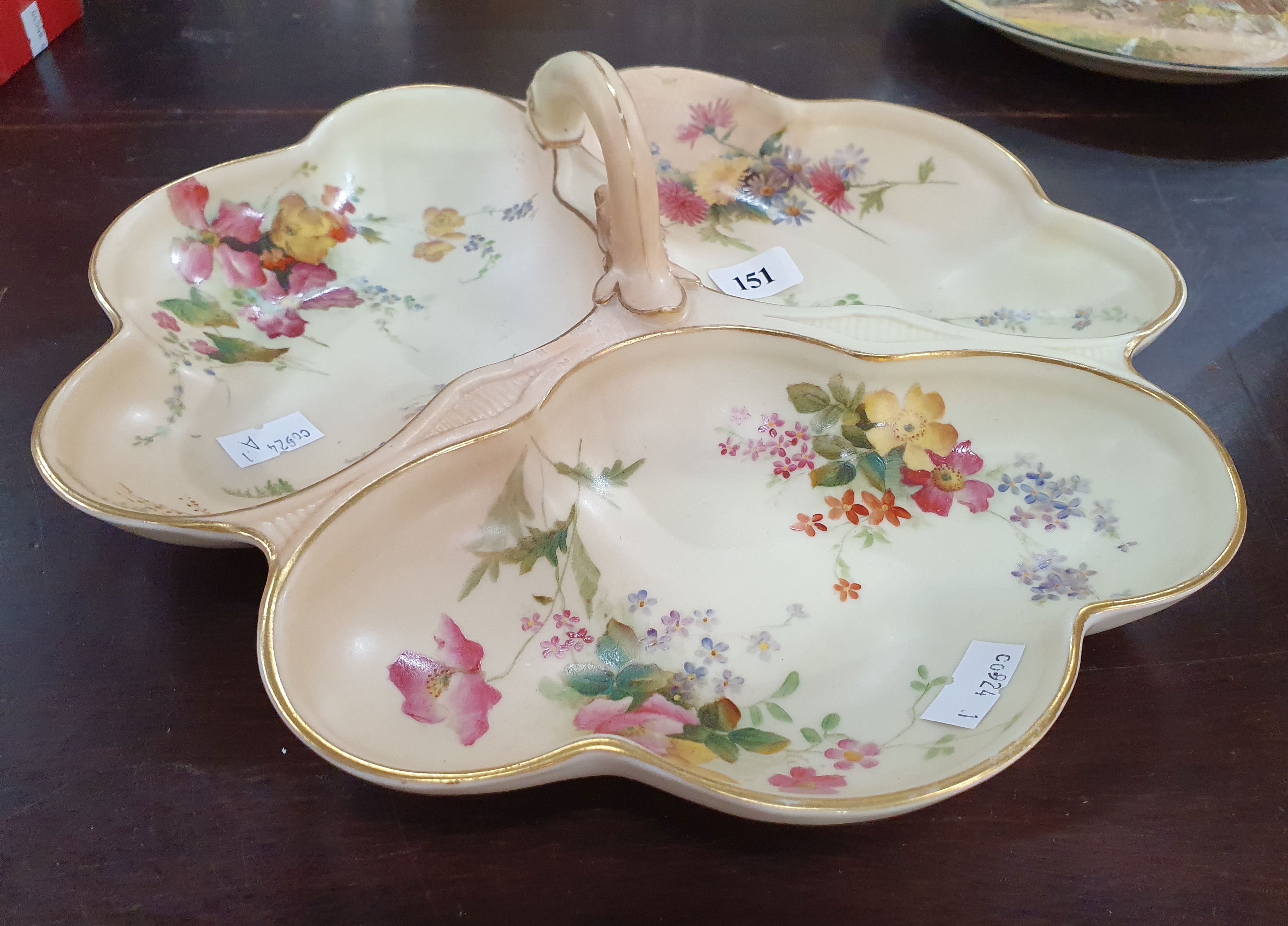 A ROYAL WORCESTER DIVIDED SERVING BOWL