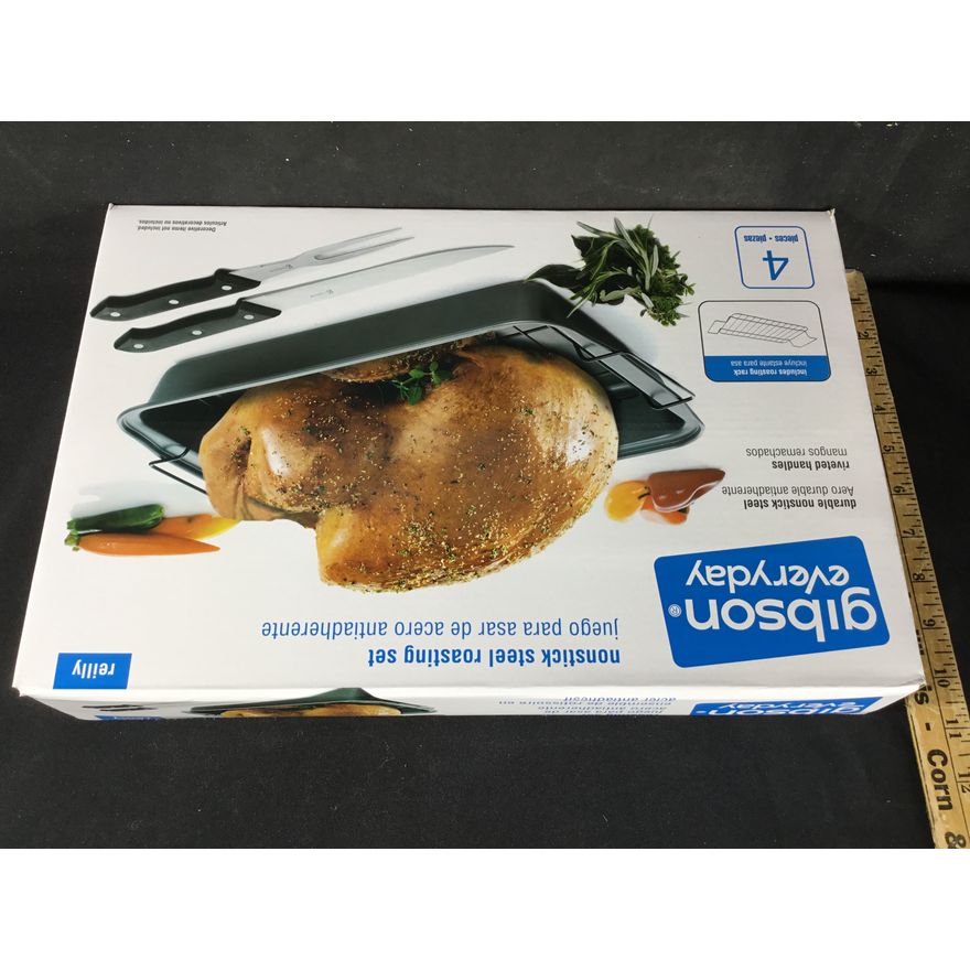 Gibson Everyday Nonstick Steel Roasting Set 4 Pcs