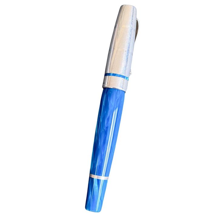 Montegrappa Sterling Silver Blue Lacquer Fountain Pen