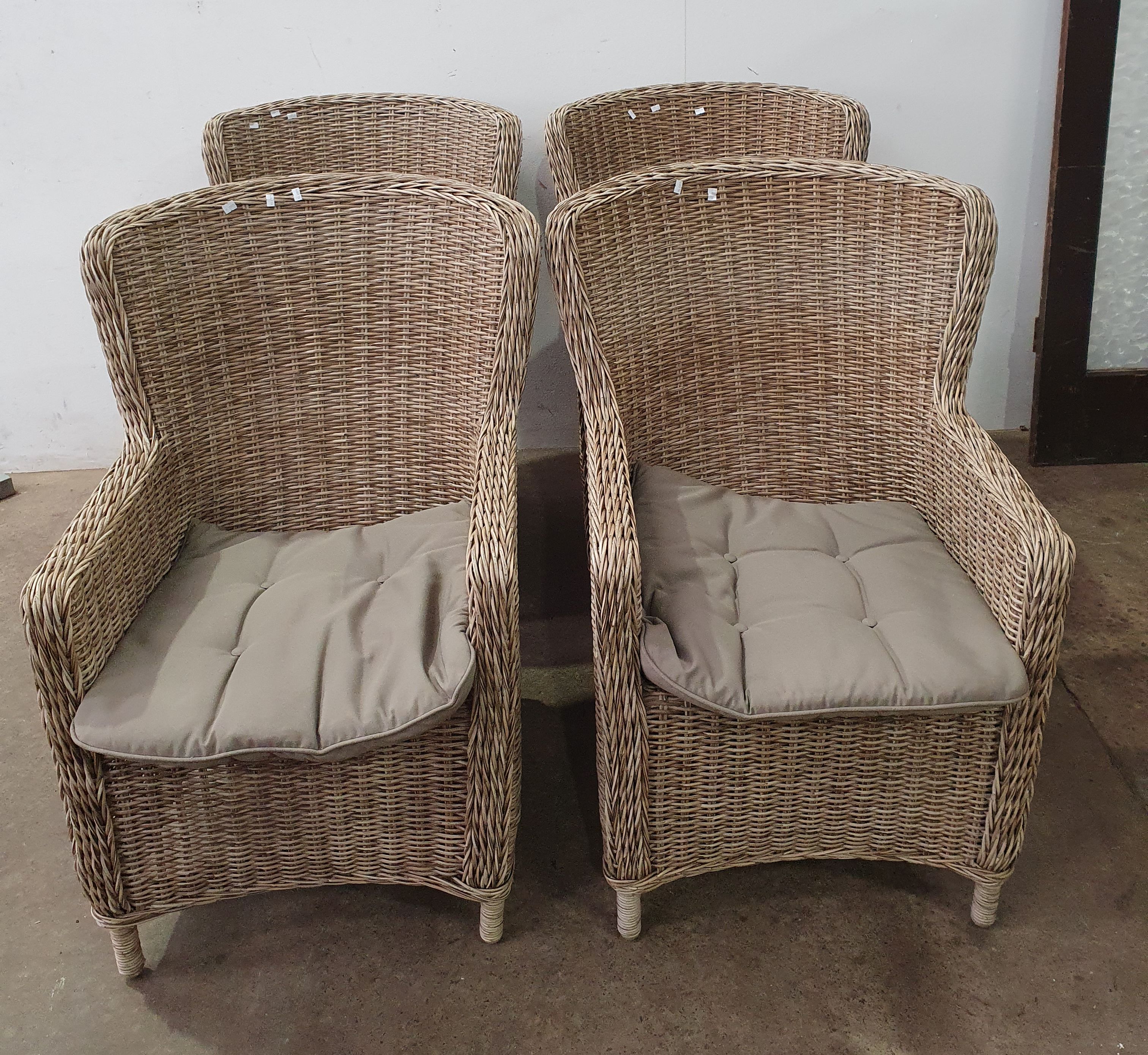A Set Of Four Faux Cane Chairs