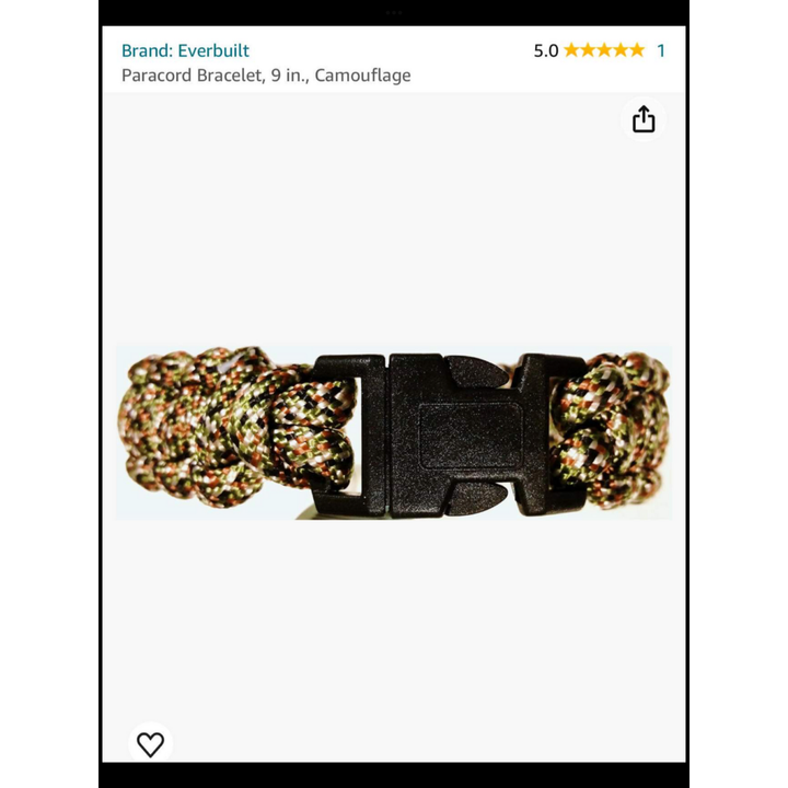 Everbilt 9" Paracord Bracelet (Camo)