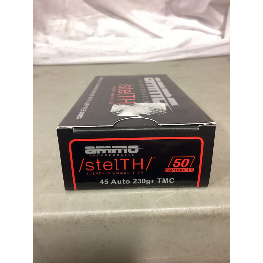 Ammo Incorporated Stealth Subsonic Ammunition 45 Auto 230Gr TMC- 50 Round