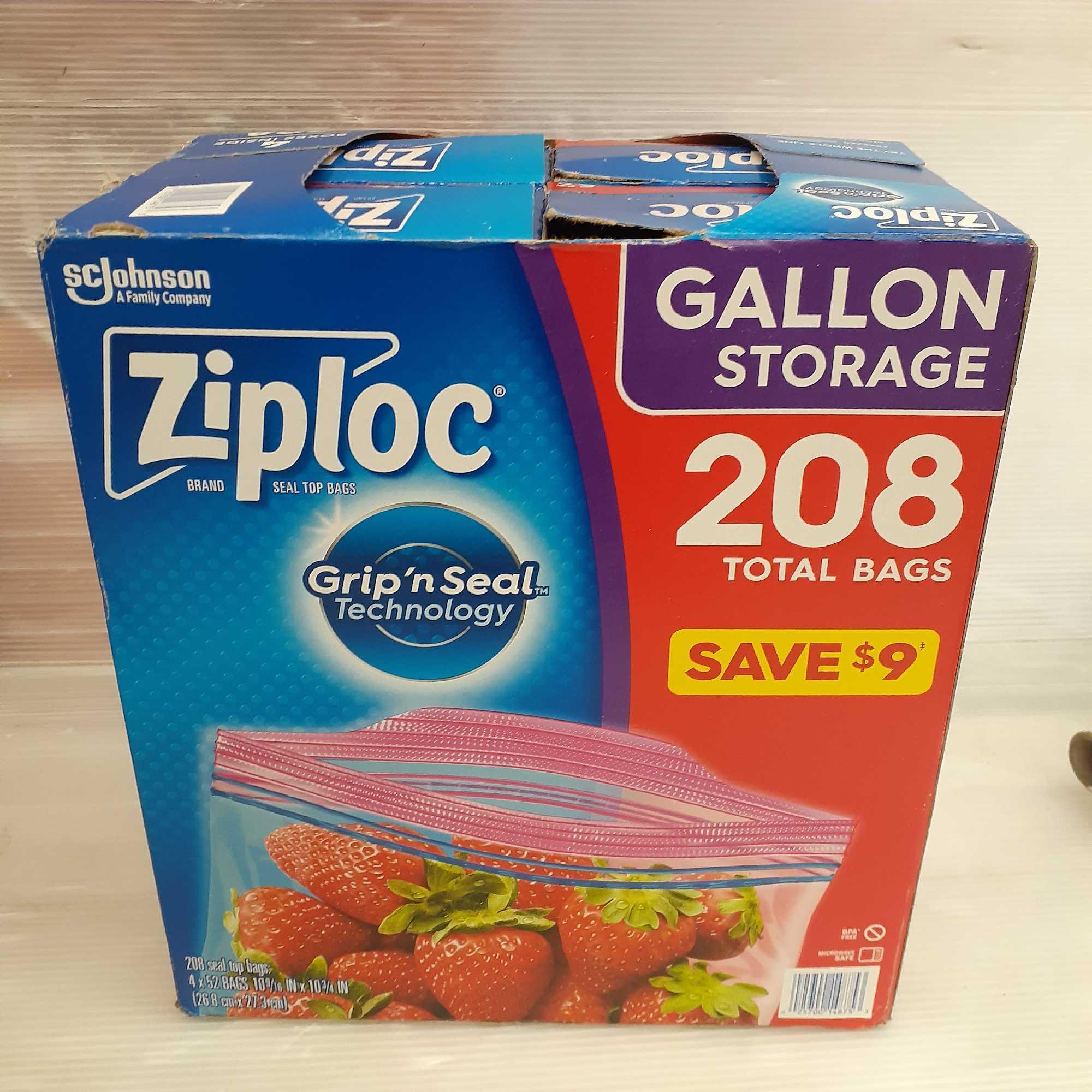 Ziploc Easy Open Tabs Storage Gallon Bags (208 Ct.) 