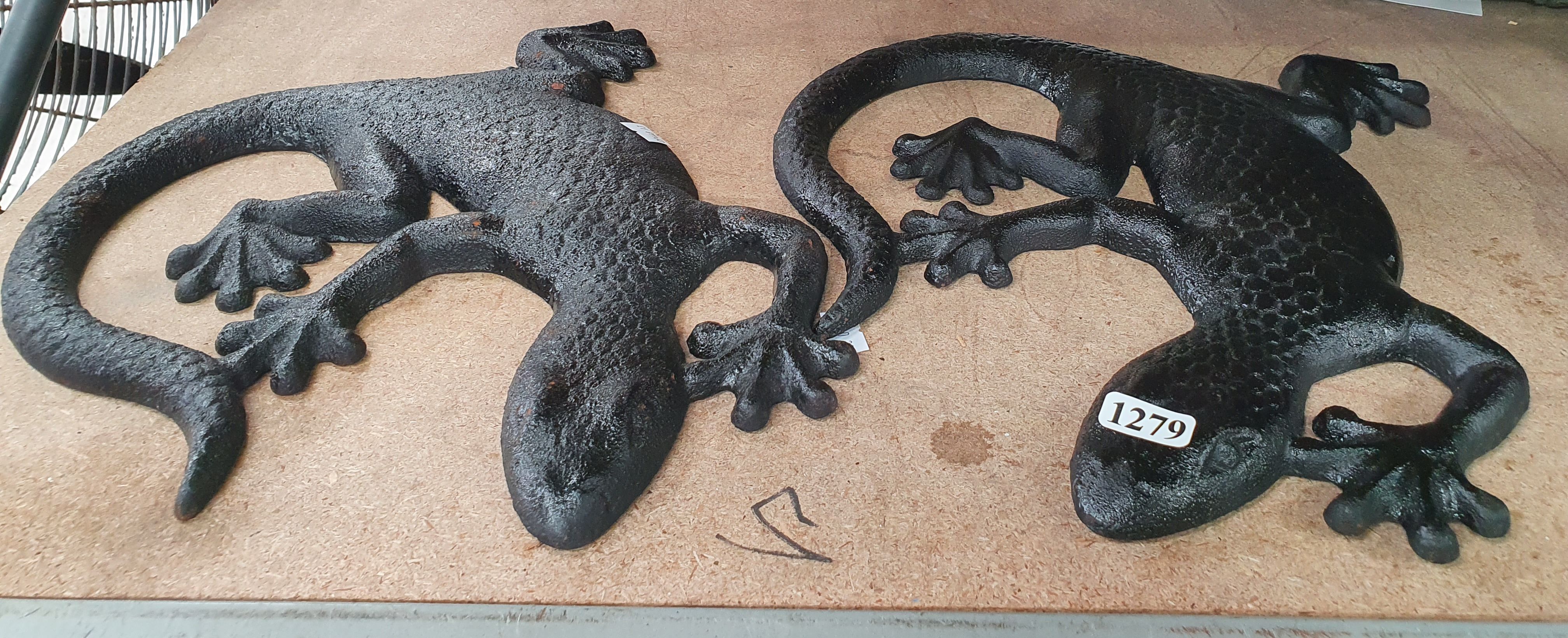 A Pair Of Decorative Metal Lizards