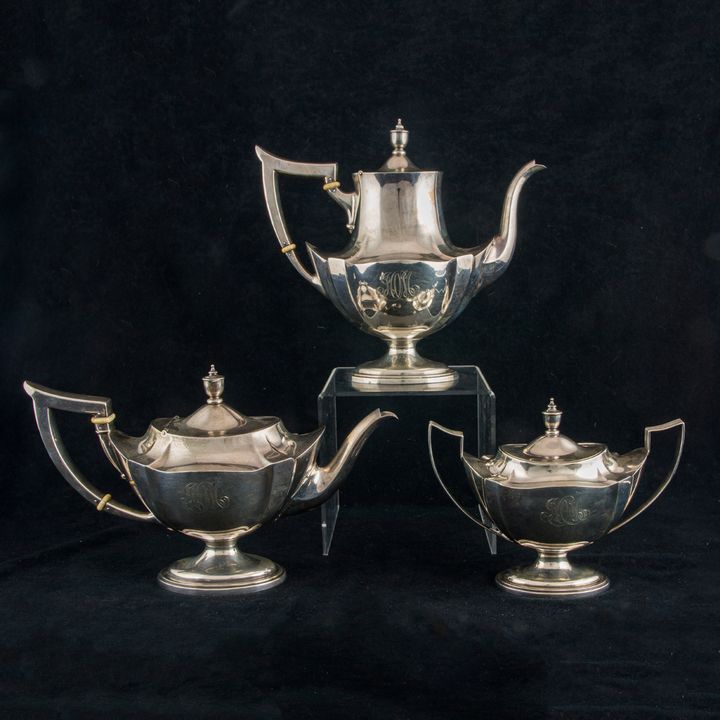 A (3 pc) Gorham Plymouth sterling hot beverage service