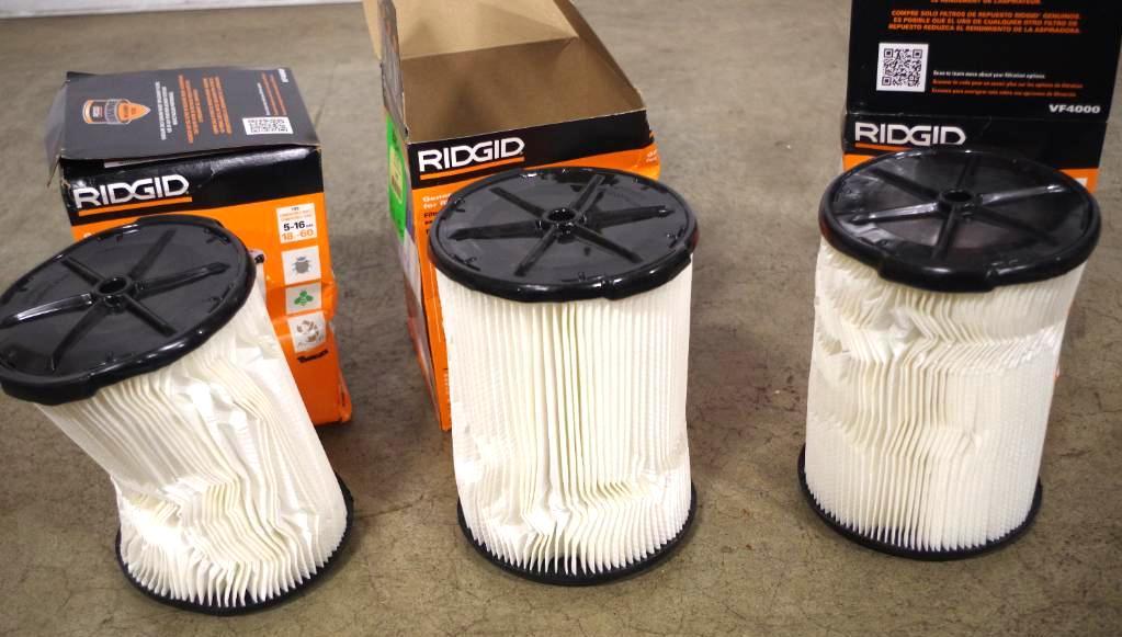 [3] RIDGID Shop Vacuum Filter Replacement, Freight Damage, Distressed ...