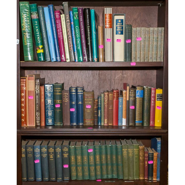 Assorted Literature & Leather-Bound Books