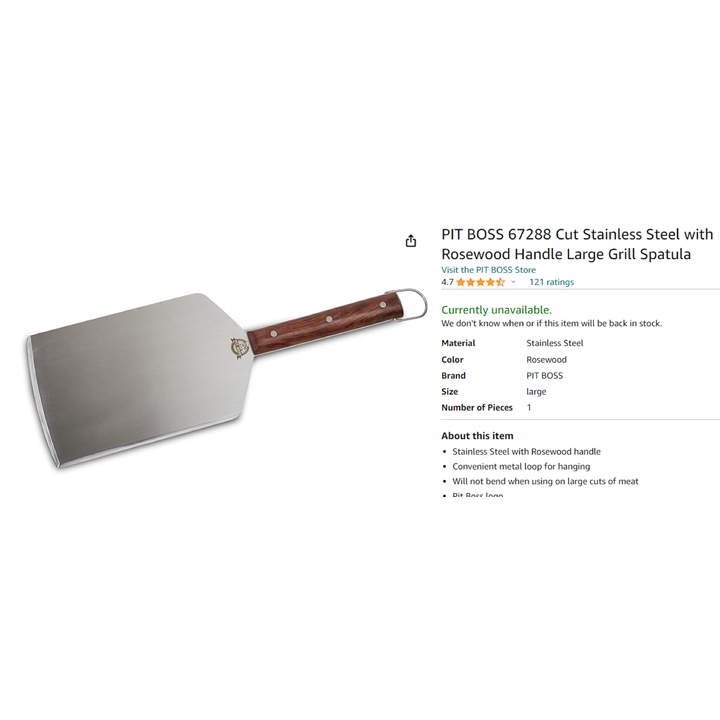 Pit Boss Heavy-Duty Spatula with 2 Sharp Cutting Sides