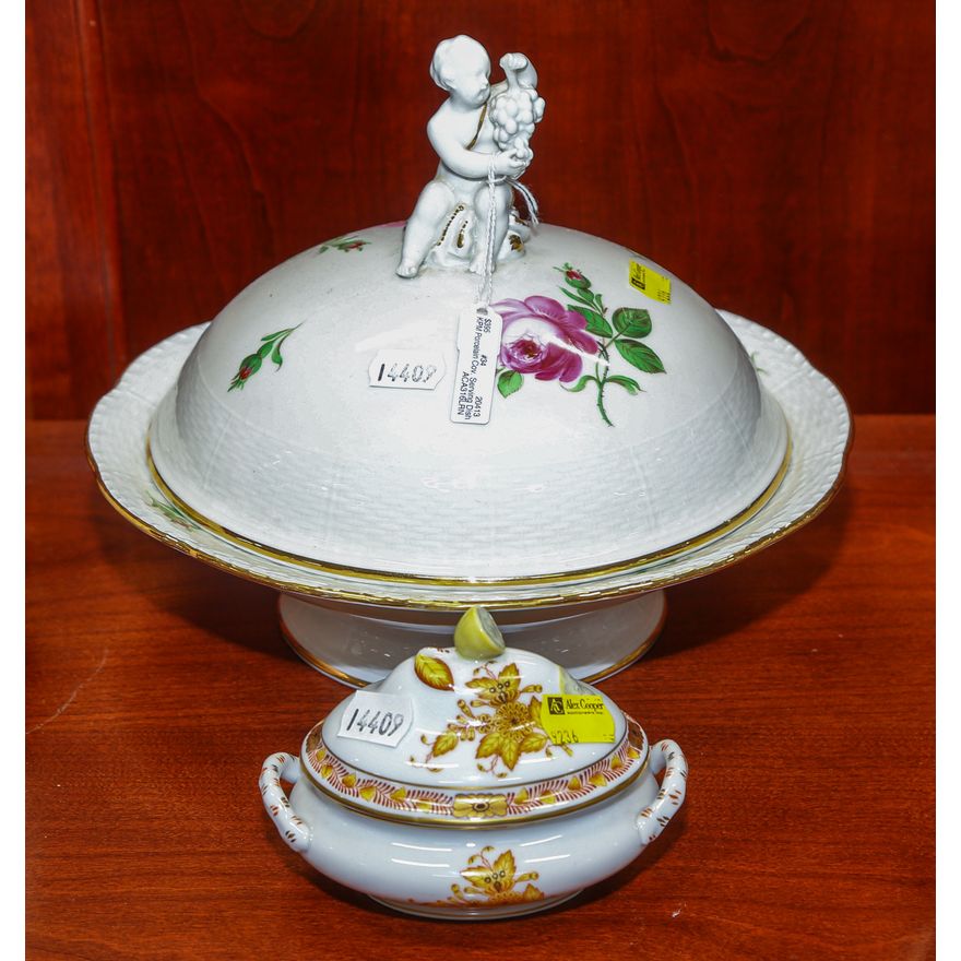 KPM Covered Bowl & Herend Sauce Tureen