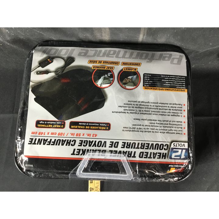 Performance Tool 12V Heated Travel Blanket 43"x59" 3 Heat Settings