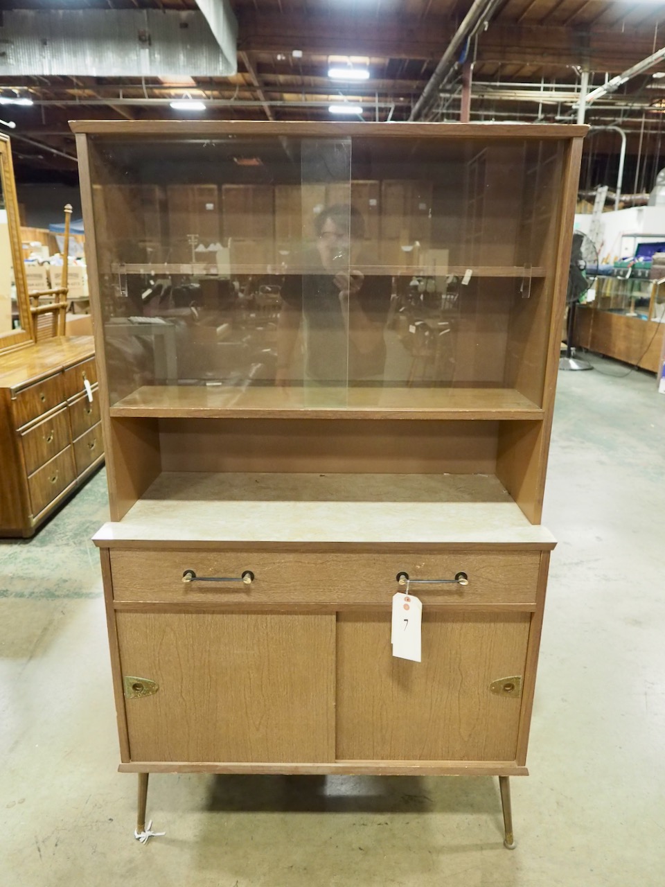 Mid century deals modern hutch cabinet