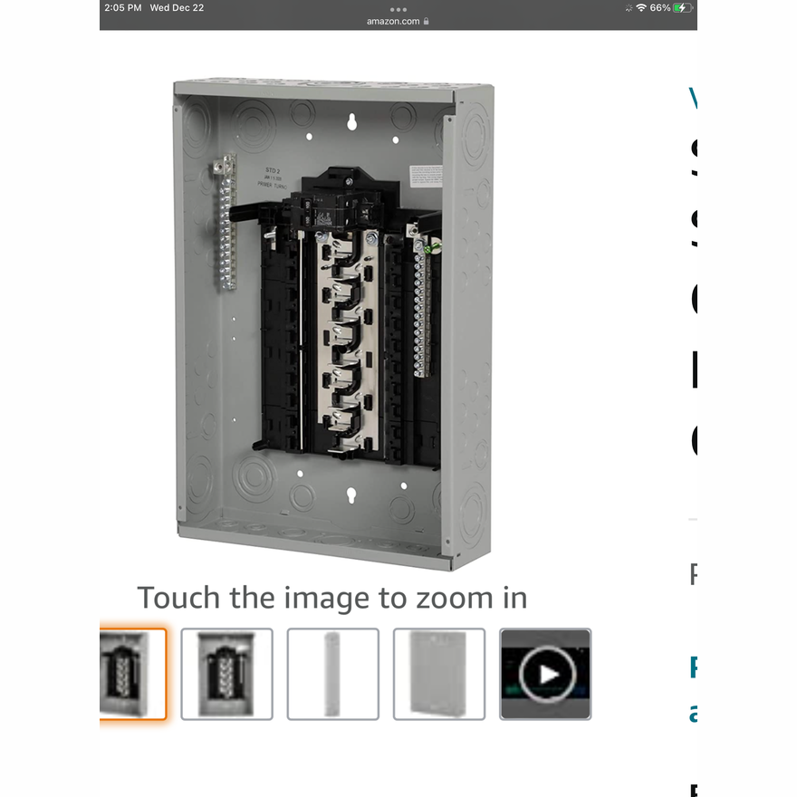 Siemens SN Series Main Breaker Load Center 20 Spaces