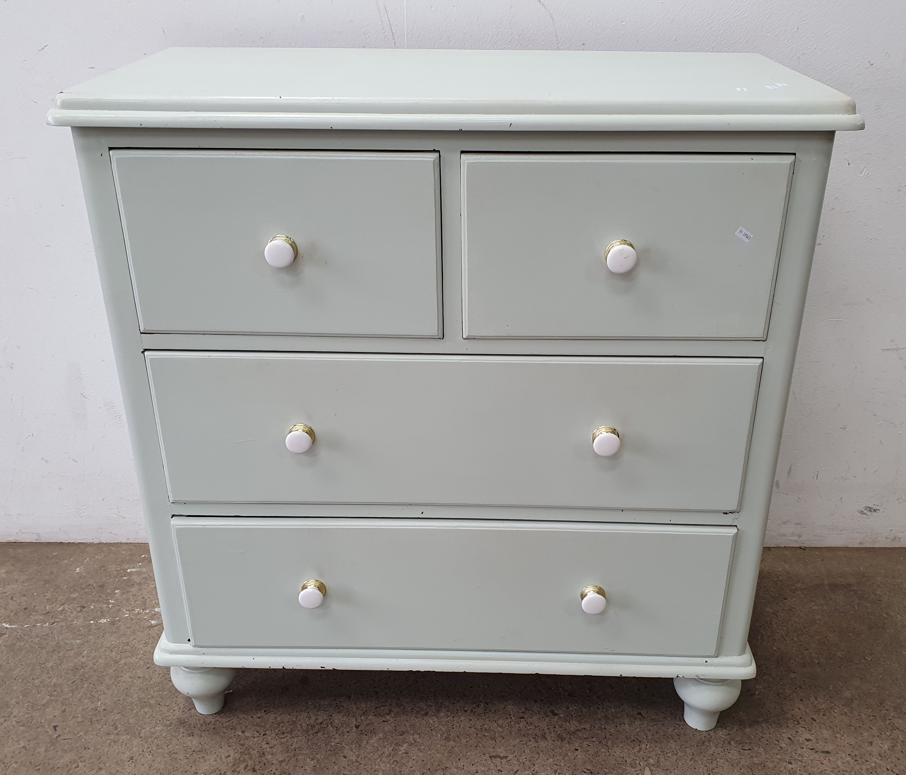 A Painted Mahogany Chest Of Four Drawers