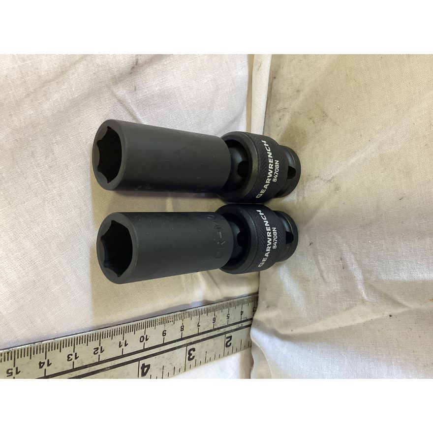 (2) Gear Wrench 16mm Deep Universal Impact Socket- 1/2''