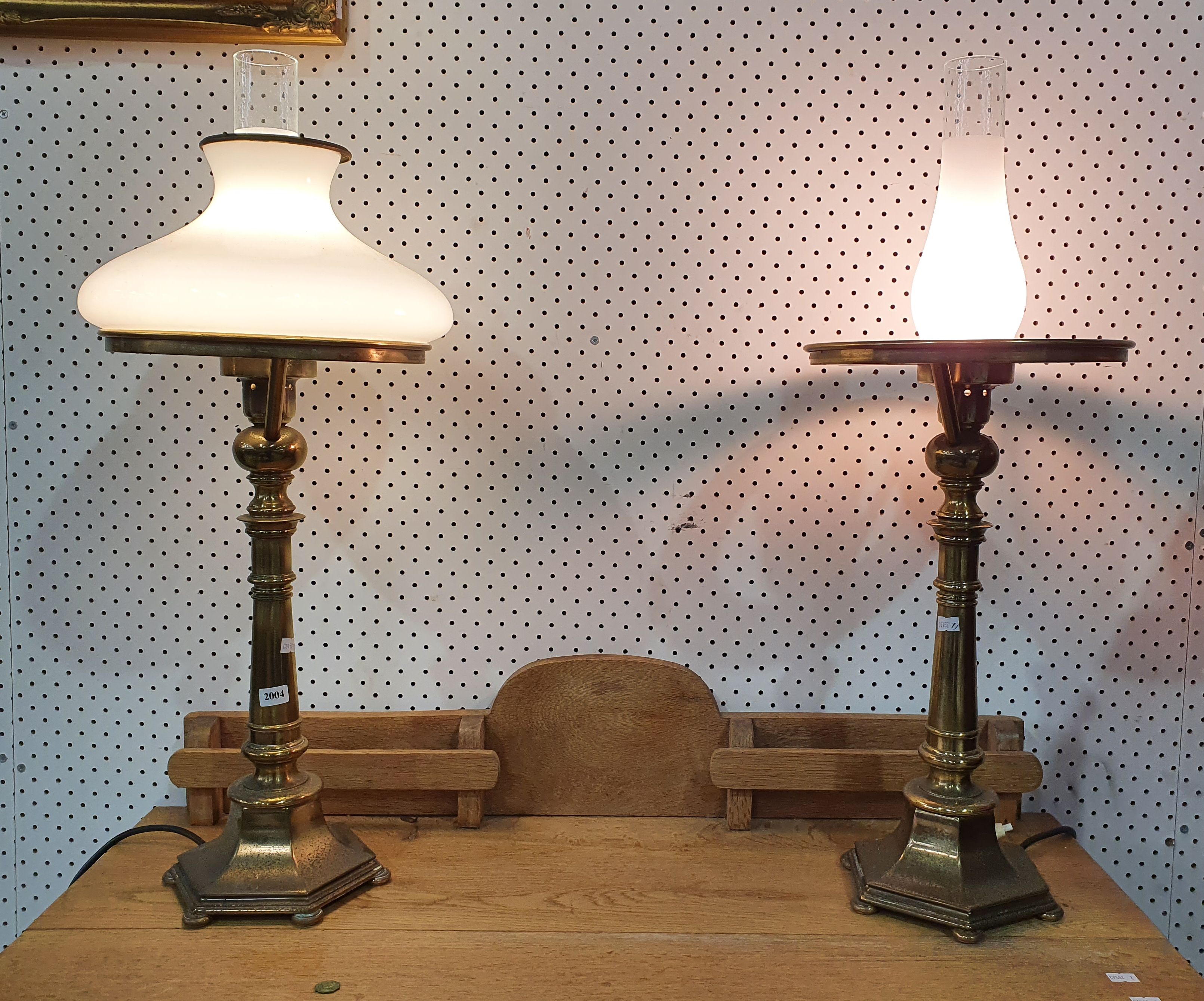 A Pair Of Brass Table Lamps