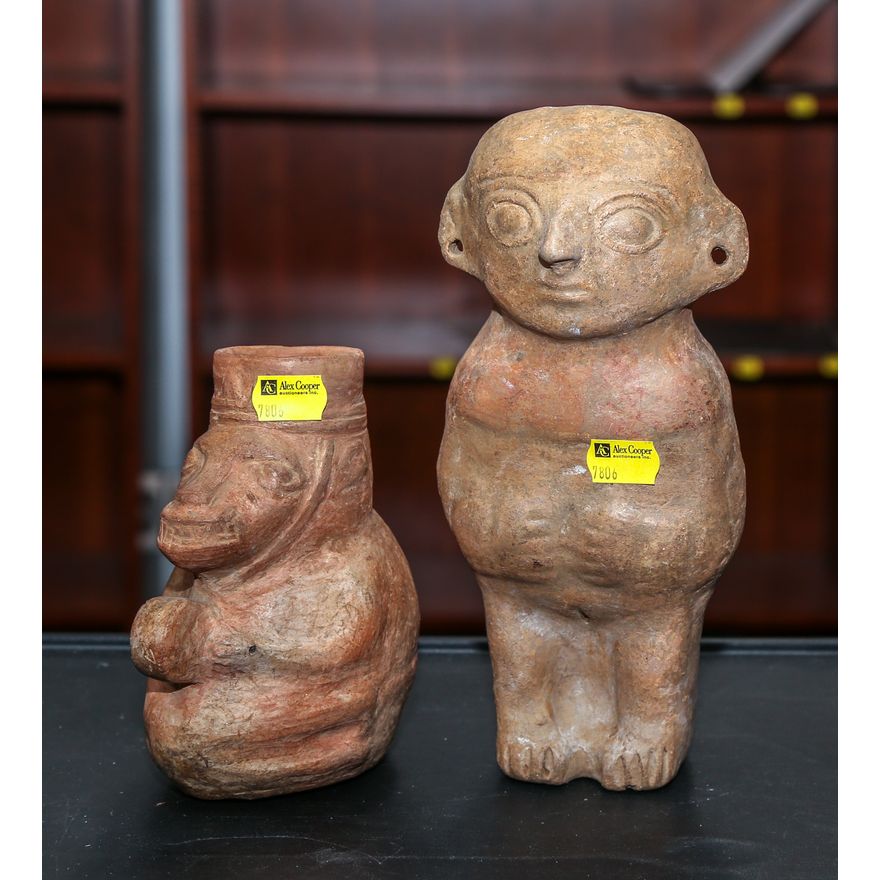 Two Pre-Columbian Moche Earthenware Figures
