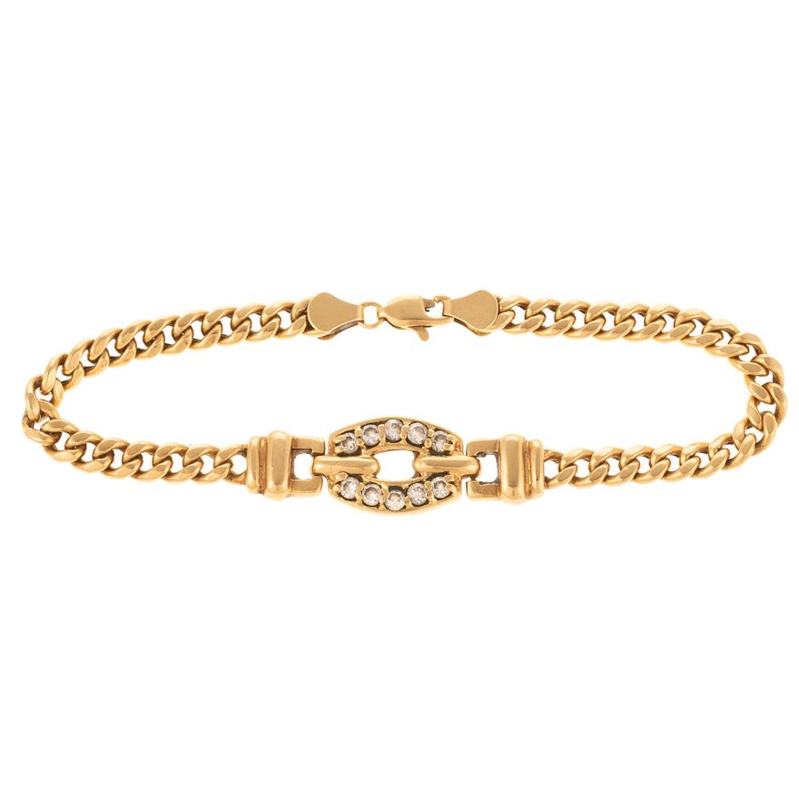 An Curb Link Buckle Style Bracelet in 18K