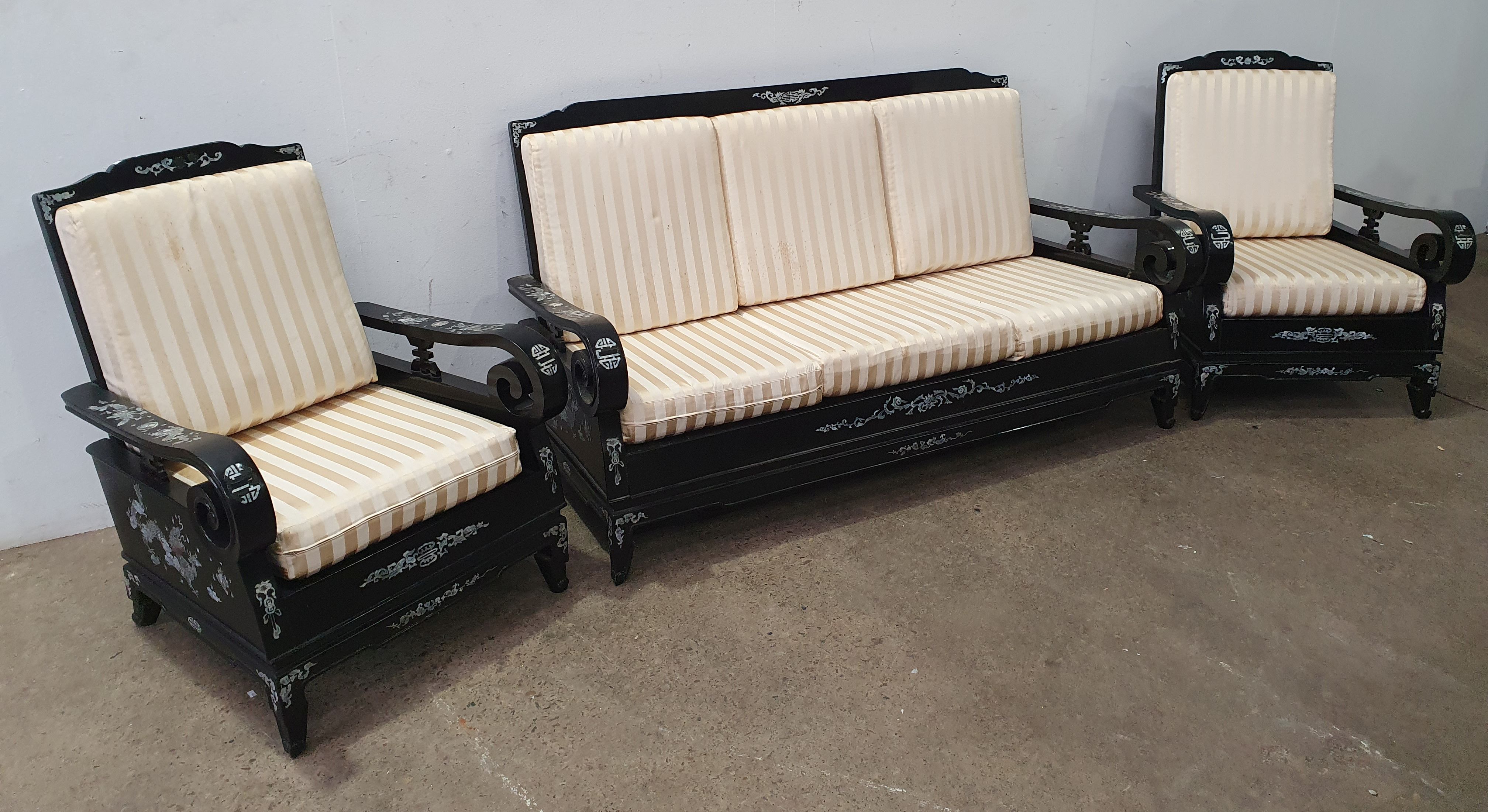 2008 · A THREE PIECE ORIENTAL LOUNGE SETTING