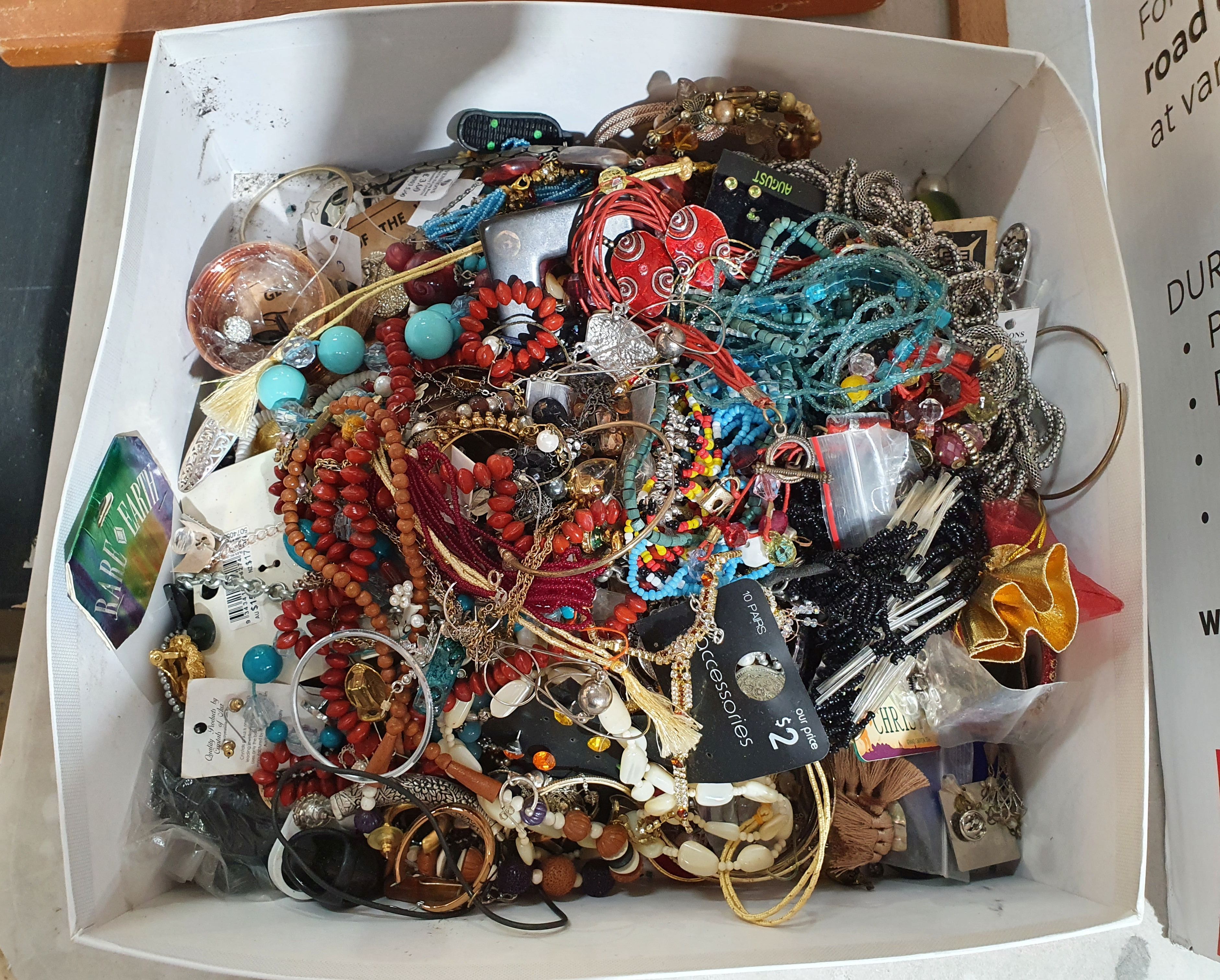 198 · A BOX OF COSTUME JEWELLERY