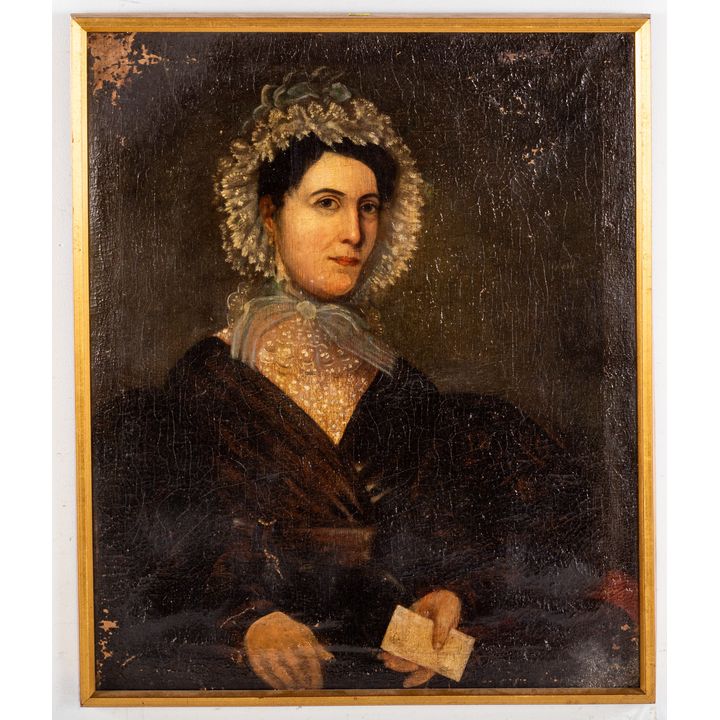 19th c. Artist Unknown. Portrait of a Lady, oil